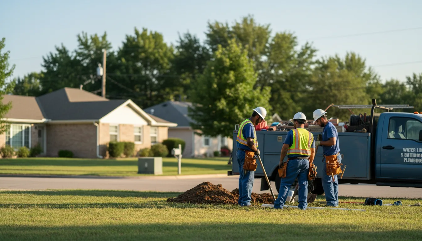 Residential water line and bathroom plumbing service in Troy, TX
